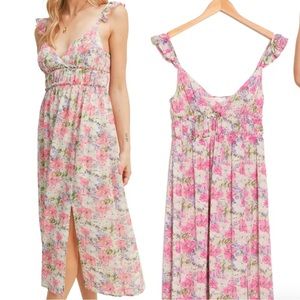 Lush Radiance- Blinged Fit/Flare Asymmetric Midi Dress (New)(3 colors)